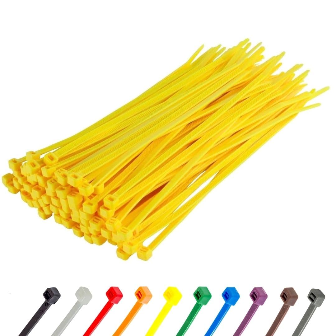 Gocableties Small Silver Cable Ties, 100mm x 2.5mm, Pack of 100, 4” Premium Nylon Zip Ties, Plastic Tie Wraps, Secure Self-Locking Mechanism, for Home, Garden, Office and DIY
