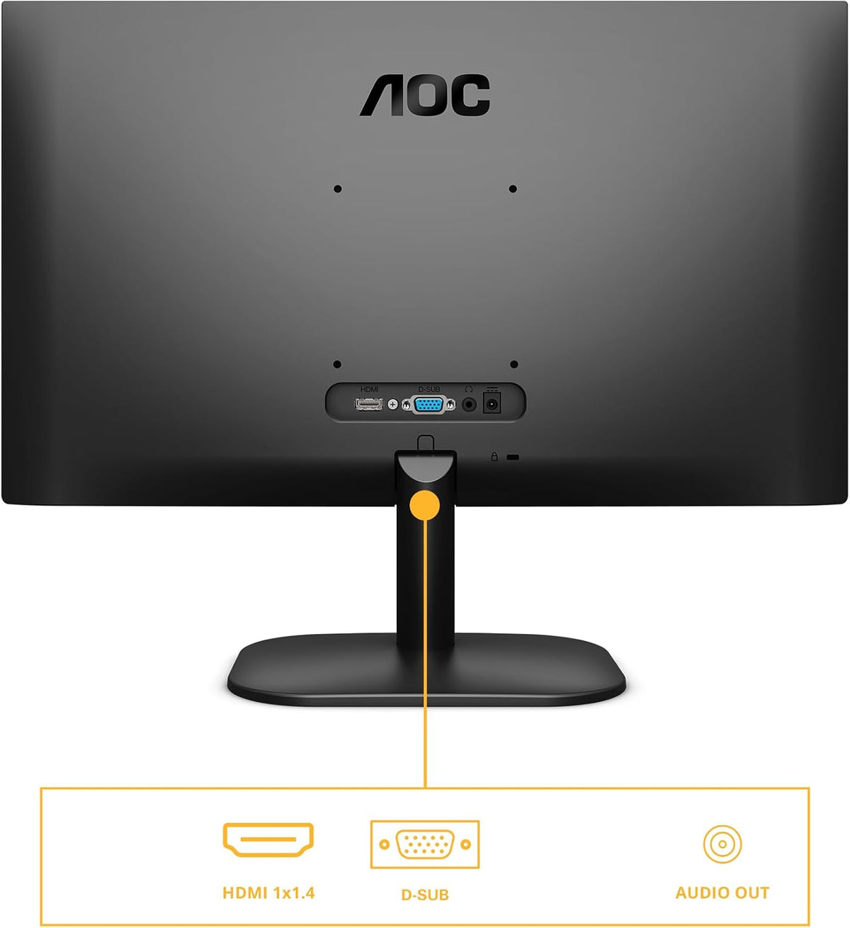 AOC 22B2H - 22 inch FHD Monitor, 75Hz, VA, 7ms Frameless design, Tilt, lowBlue Mode, Flicker Free (1920 x 1080 @ 75Hz, HDMI/VGA)