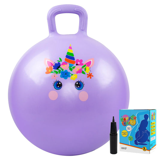 Vastoy 20 Inch Space Hopper Ball for Kids 6-9 Years - Anti-Slip Space Hopper with Hand Pump, Bouncy Inflatable Ride On Toy for Indoor Outdoor Fun, for Children (Blue Eyes)