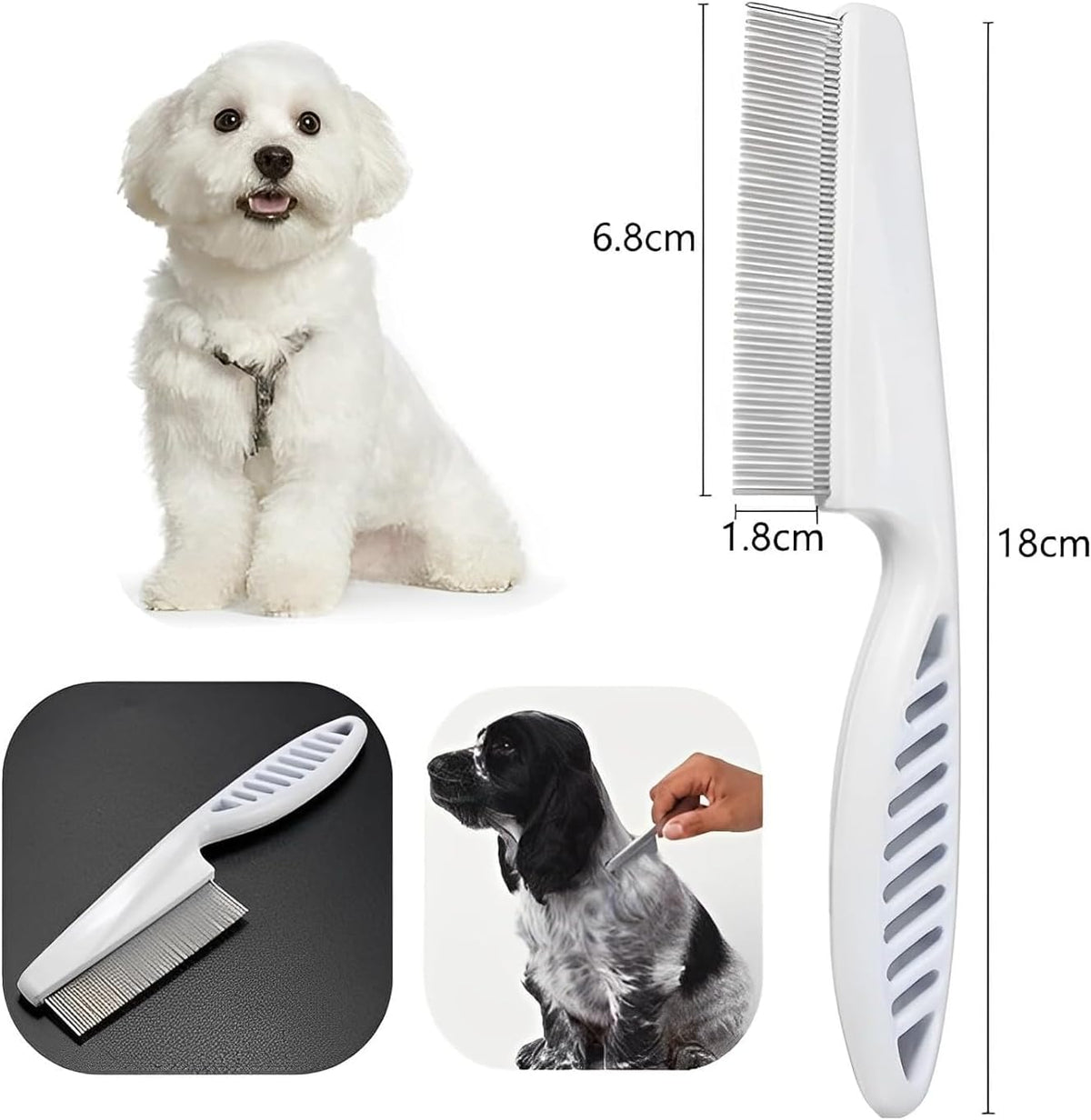 Flea Comb for Dogs Cats, Dog Hair Comb Grooming Tool