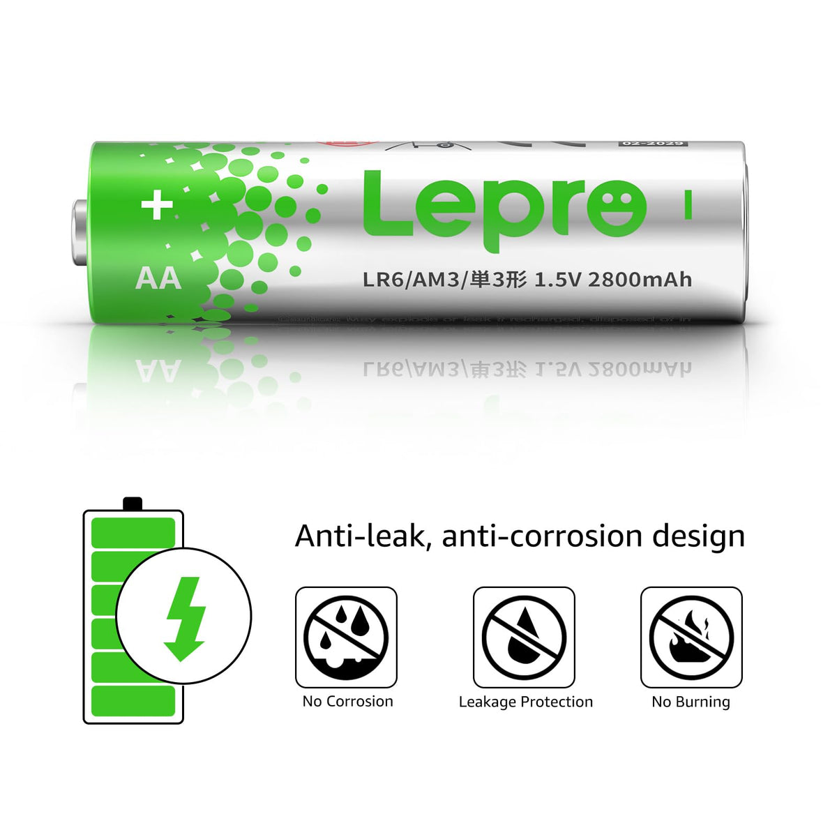 Lepro AAA Alkaline Batteries 24 Pack, 1200mAh Triple A Battery Long Lasting