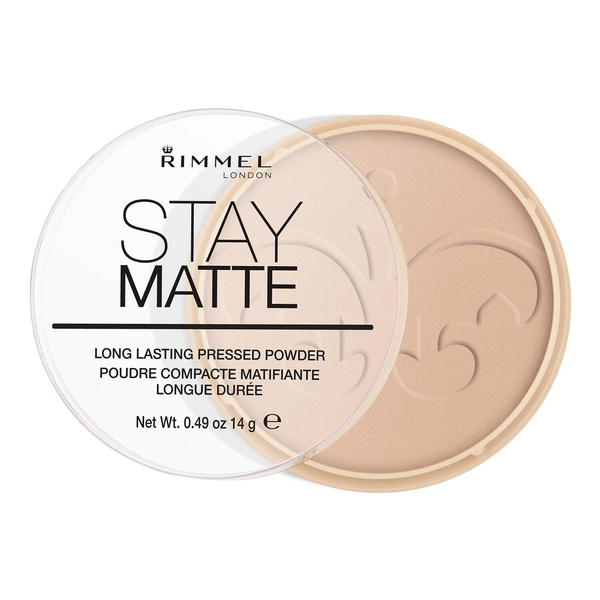 RIMMEL LONDON - Stay Matte Pressed Powder - Lightweight, Oil Absorbing, Smooth Non-Powdery Texture, Lasting Up To 5hrs - For All Skin Types - Dermatologically Tested - Transparent - 14g