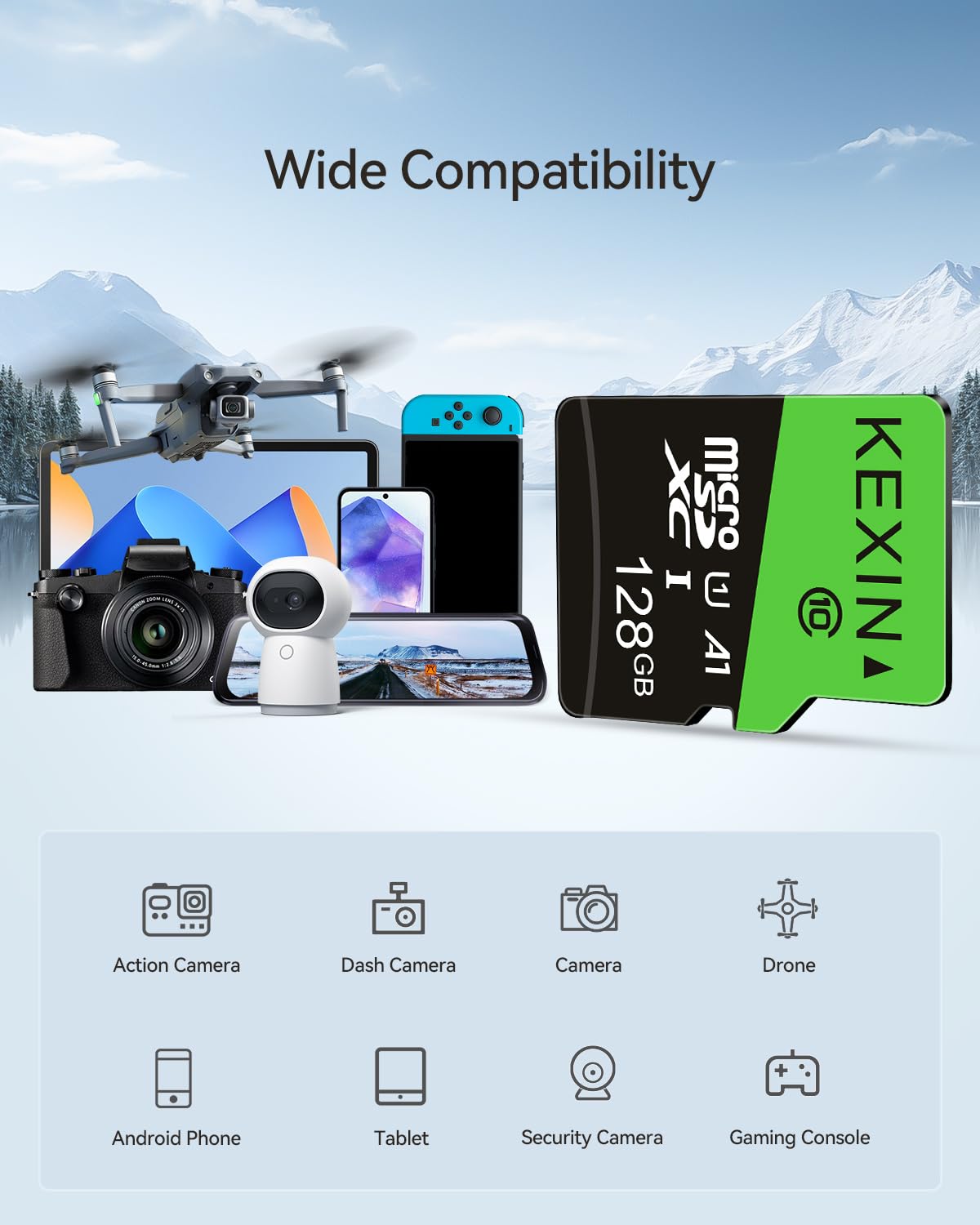 KEXIN Micro SD Card 32GB 3 Pack MicroSDHC Memory Card Class 10 High Speed Card Micro SD 32 GB UHS-I TF Card, C10, U1, SD Adapter Include
