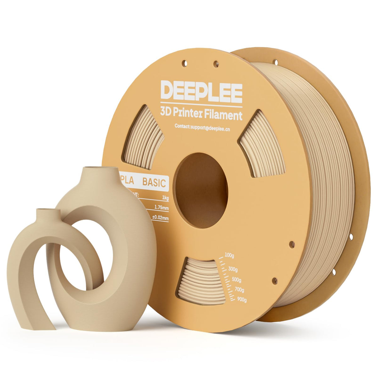 DEEPLEE PLA Filament 1.75mm, Basic 3D Filaments Beige 1kg