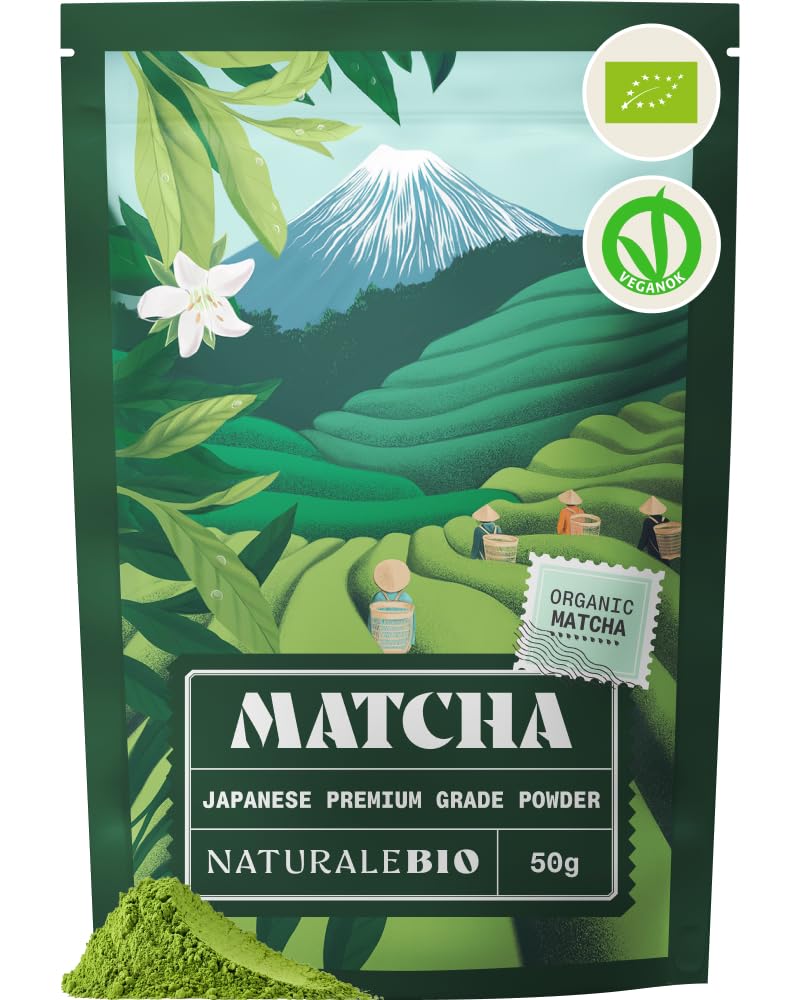 NaturaleBio Organic Premium Grade Japanese Matcha Powder L-Theanine