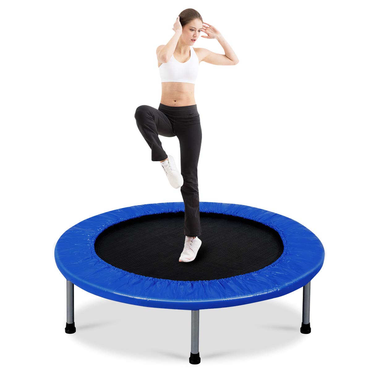 COSTWAY 38" Foldable Mini Fitness Trampoline with Carry Bag — Max 150 kg