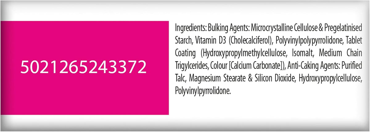 Vitabiotics Ultra Vitamin D3 1000IU, Vitamin D3 Tablets, 96 Tablets