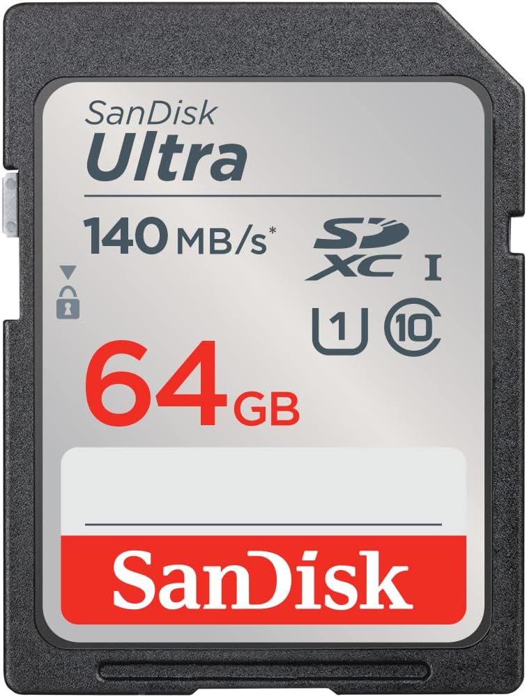 SANDISK Ultra SD Memory Card 64GB, Up to 140MB/s Read Speeds, UHS-I