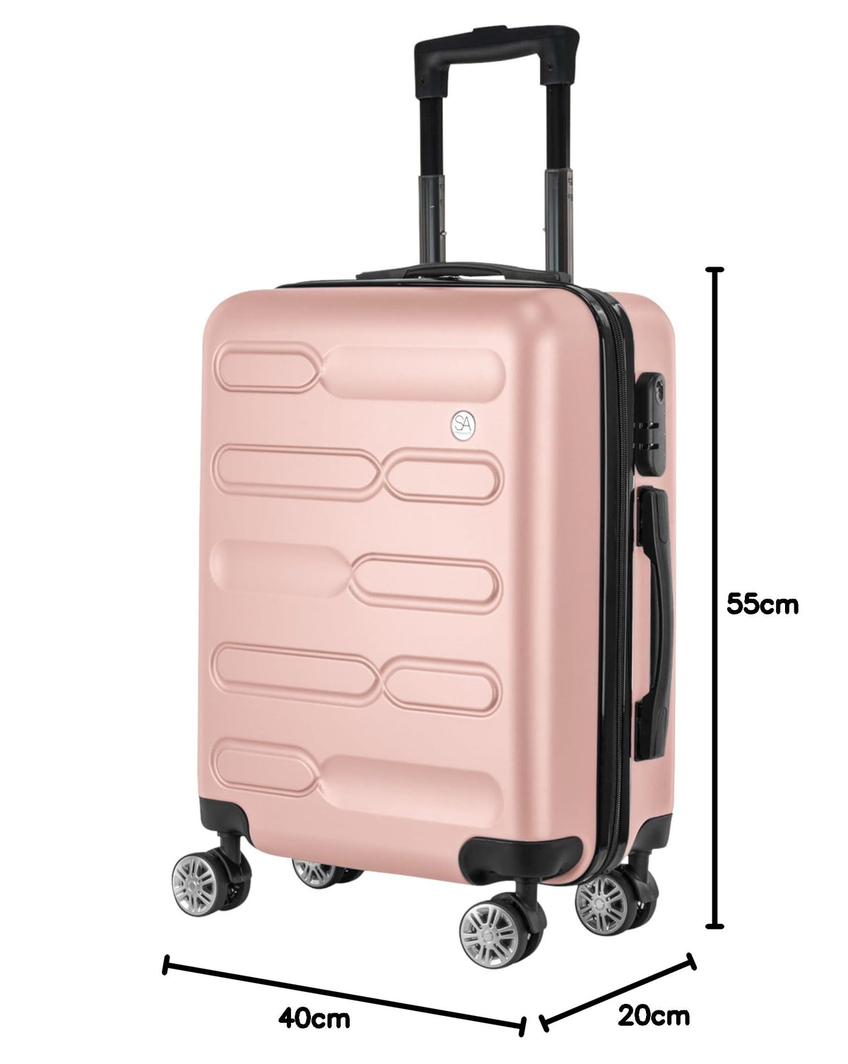 SA Products Cabin Suitcase - 34L Carry On Hard Shell Bag - 55x40x20 - Grey