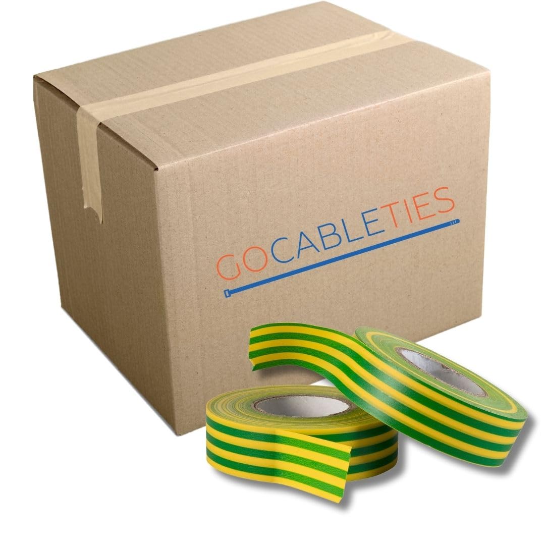 Gocableties Grey Electrical Tape, 19mm x 20m, Strong Self-Adhesive PVC Insulation Tape for Insulating, Repairing and Protecting Electrical Wires, 2 Rolls