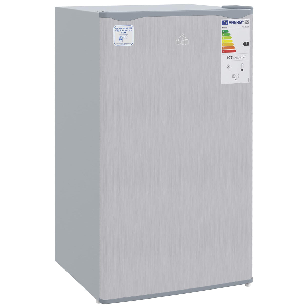 HOMCOM Under Counter Fridge 91L Small Fridge with Chiller Box Silver Tone