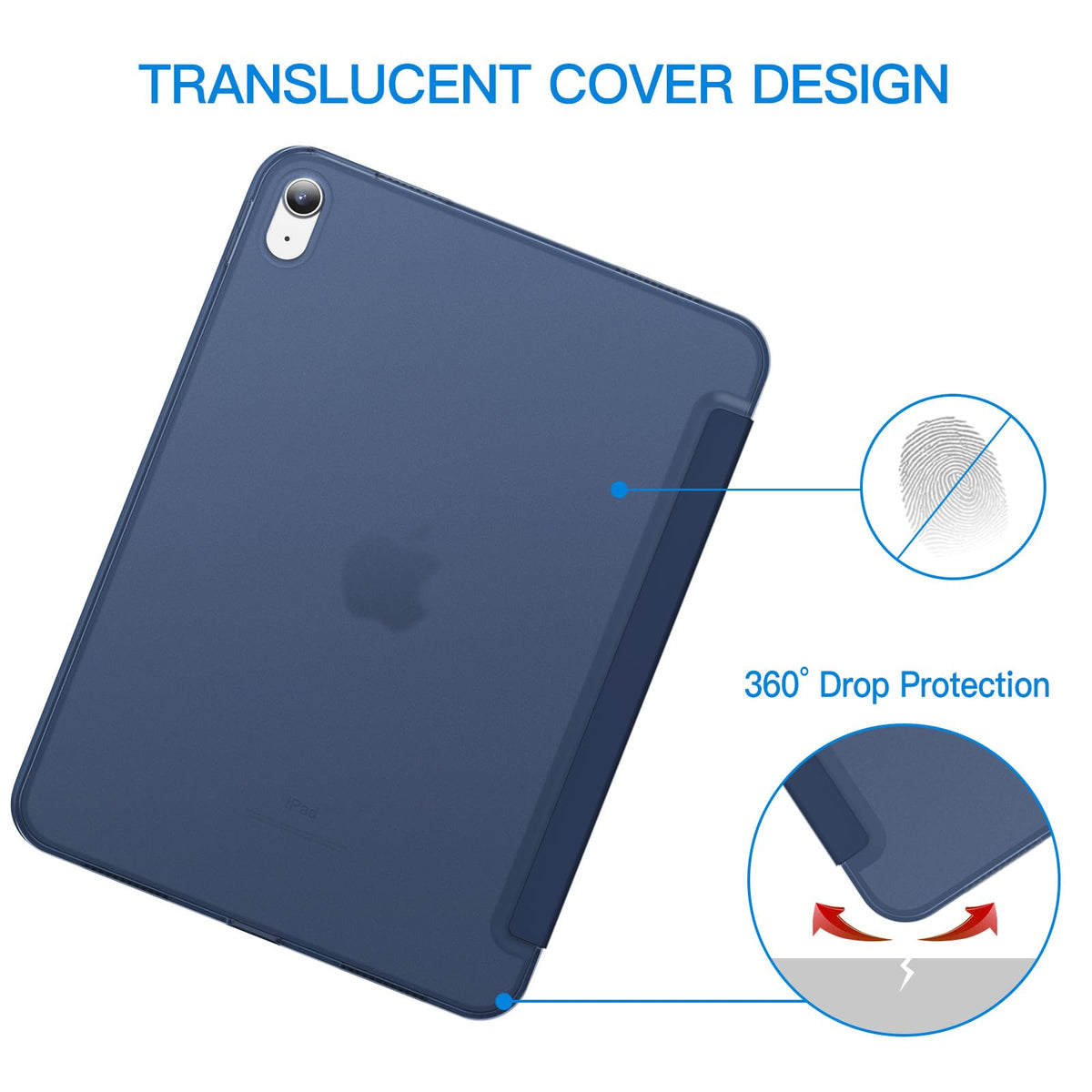 JETech Case for iPad (A16) 11th/10th Gen, Navy Blue