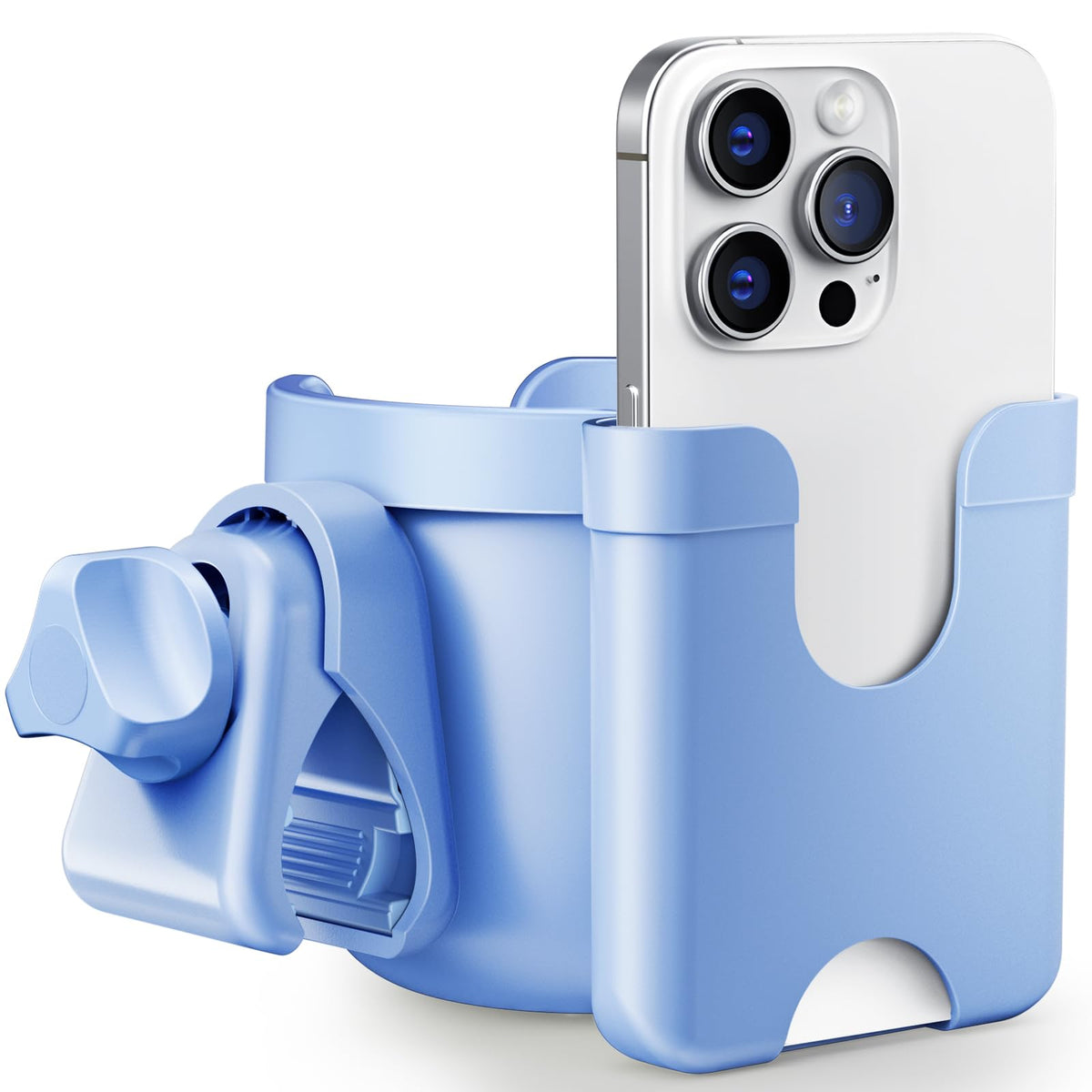 2-Pack Pram Cup Holder with Phone Holder, Universal Pram Buggy Accessories