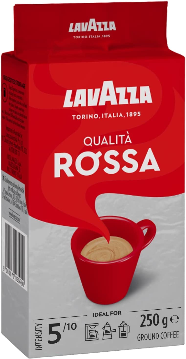 Lavazza Qualità Rossa, Ground Coffee Espresso 500 g (Pack of 2)