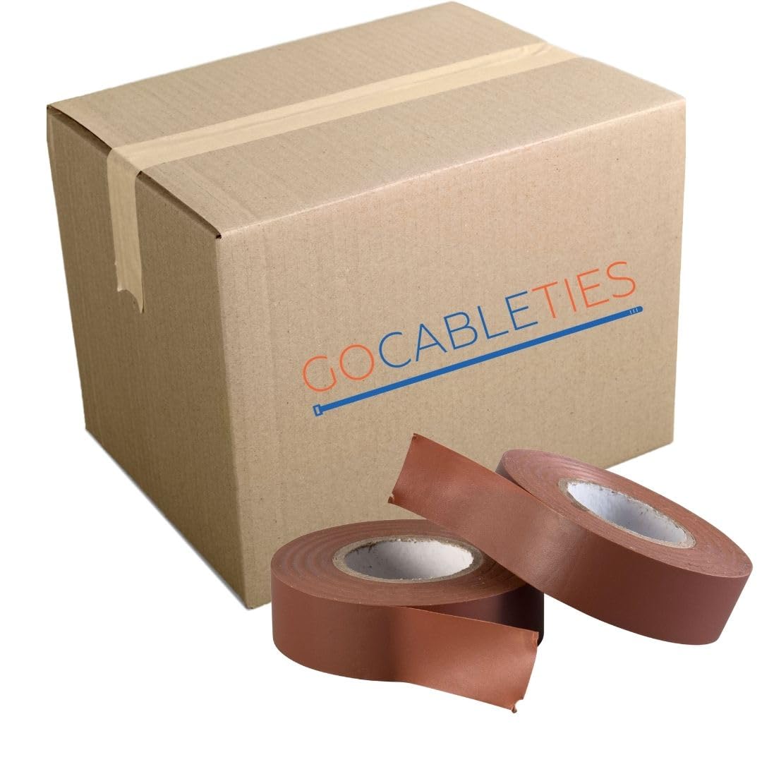Gocableties Grey Electrical Tape, 19mm x 20m, Strong Self-Adhesive PVC Insulation Tape for Insulating, Repairing and Protecting Electrical Wires, 2 Rolls