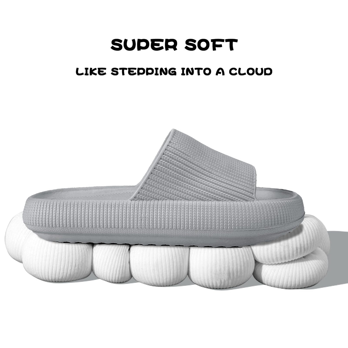 BHFRGAS Sliders Cloud Slippers Women Men，Non-Slip Mens Womens Slippers Cloud Sliders，Soft Flip Flops with Thick Sole for Shower Bathroom Pool Beach