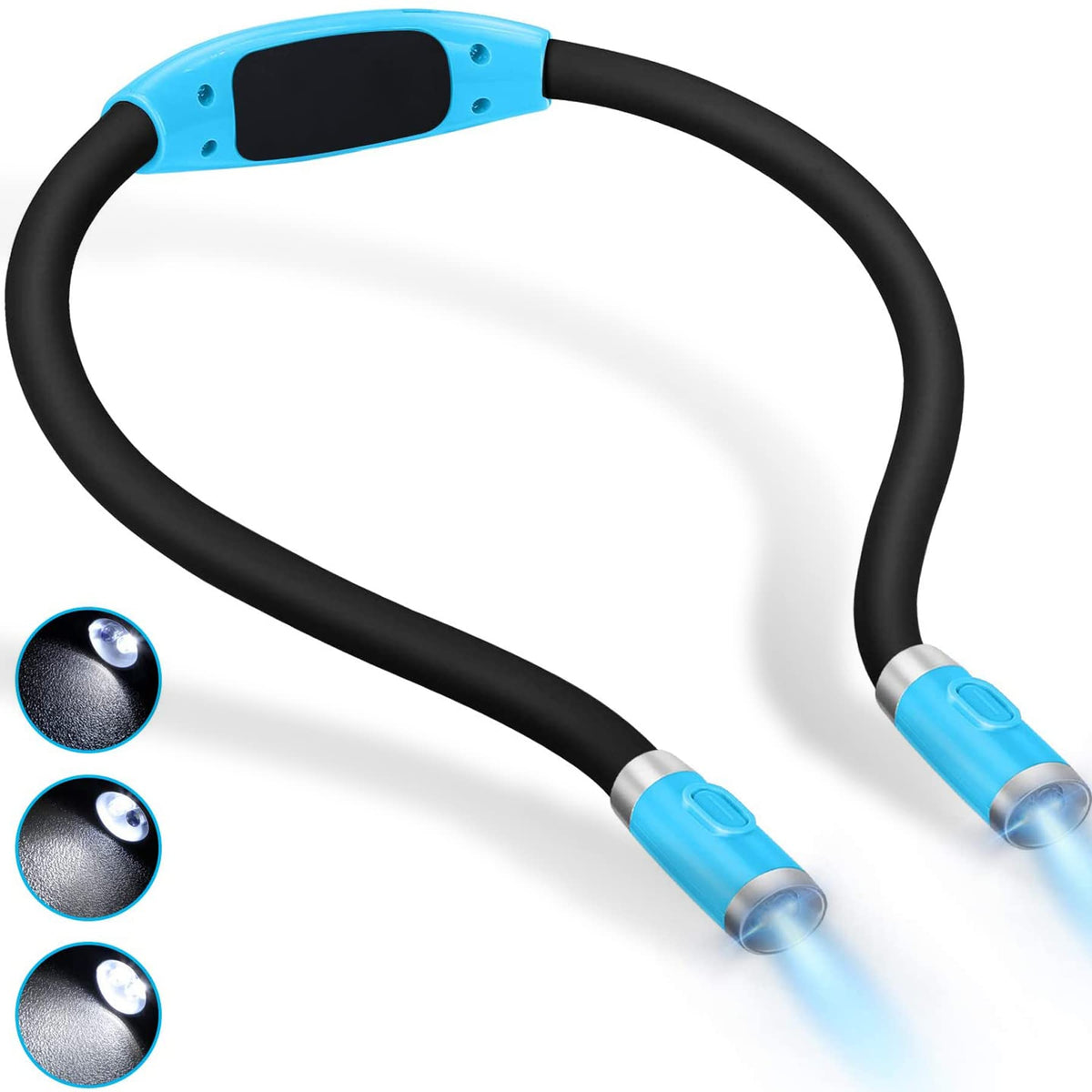 LUXJET Rechargeable Neck Book Light Night Lamp for Reading (Dark Blue)