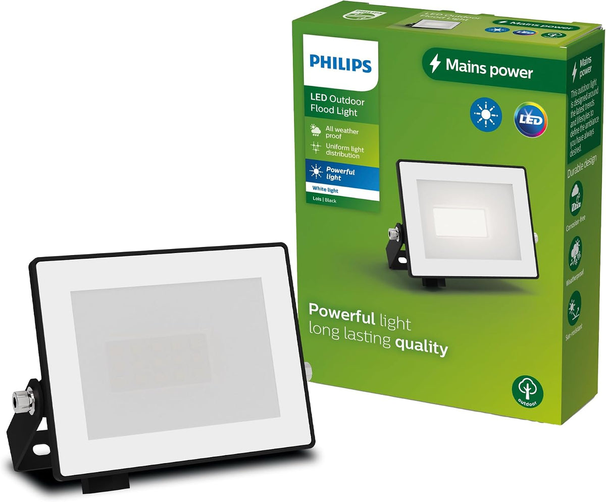 Philips Lois Outdoor Floodlight, White, 10 W