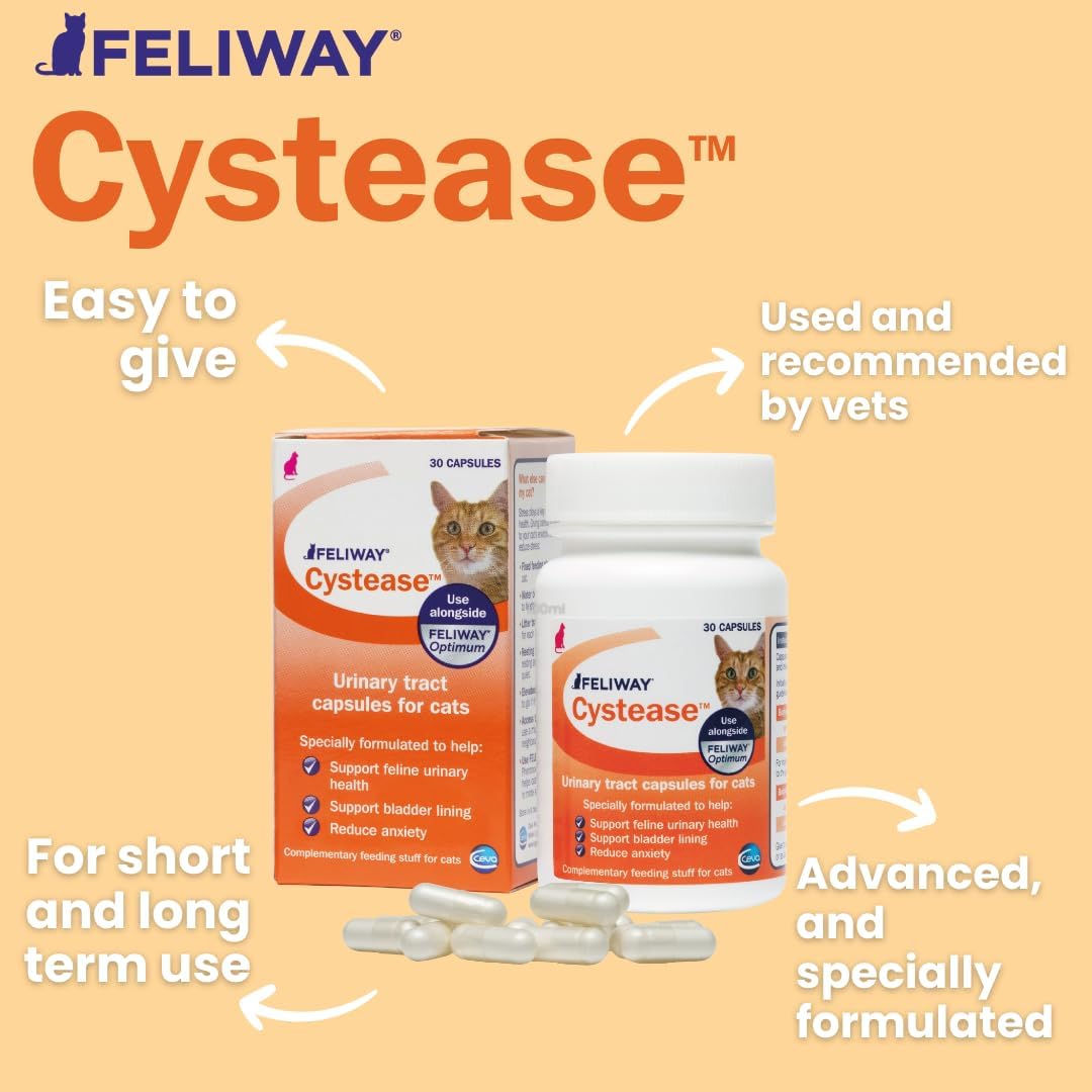 FELIWAY Cystease 30 Capsule Pack, Cats Urinary Tract Infection Treatment