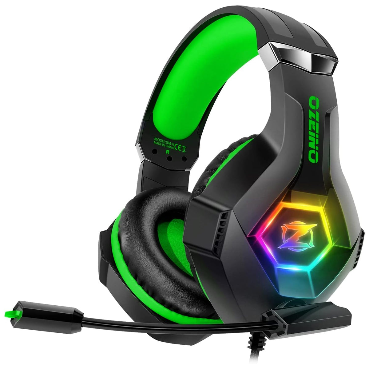 Ozeino Gaming Headset with Microphone for PS5/PS4/Xbox One/PC/Switch, Gaming Headphones with 3D Surround Sound & Noise Cancellation Pink