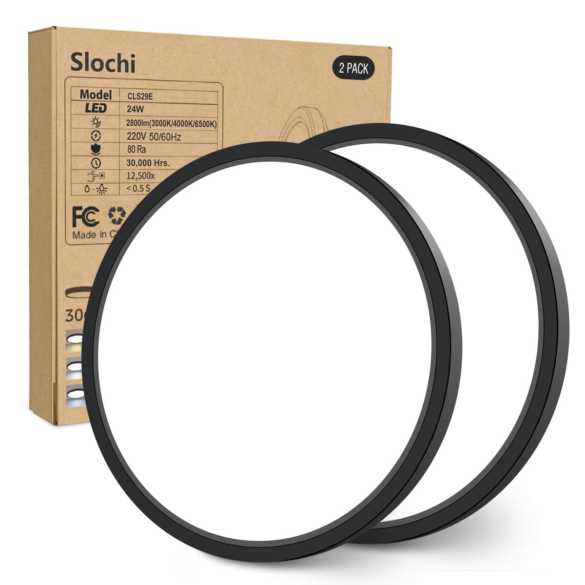 slochi Bathroom Light, 3000K/4000K/6500K 3 Color Temperature, Waterproof, Round, Modern, Flush Ceiling Light for Bathroom, Kitchen, Bedroom, Hallway and MoreØ18CM(Gold)