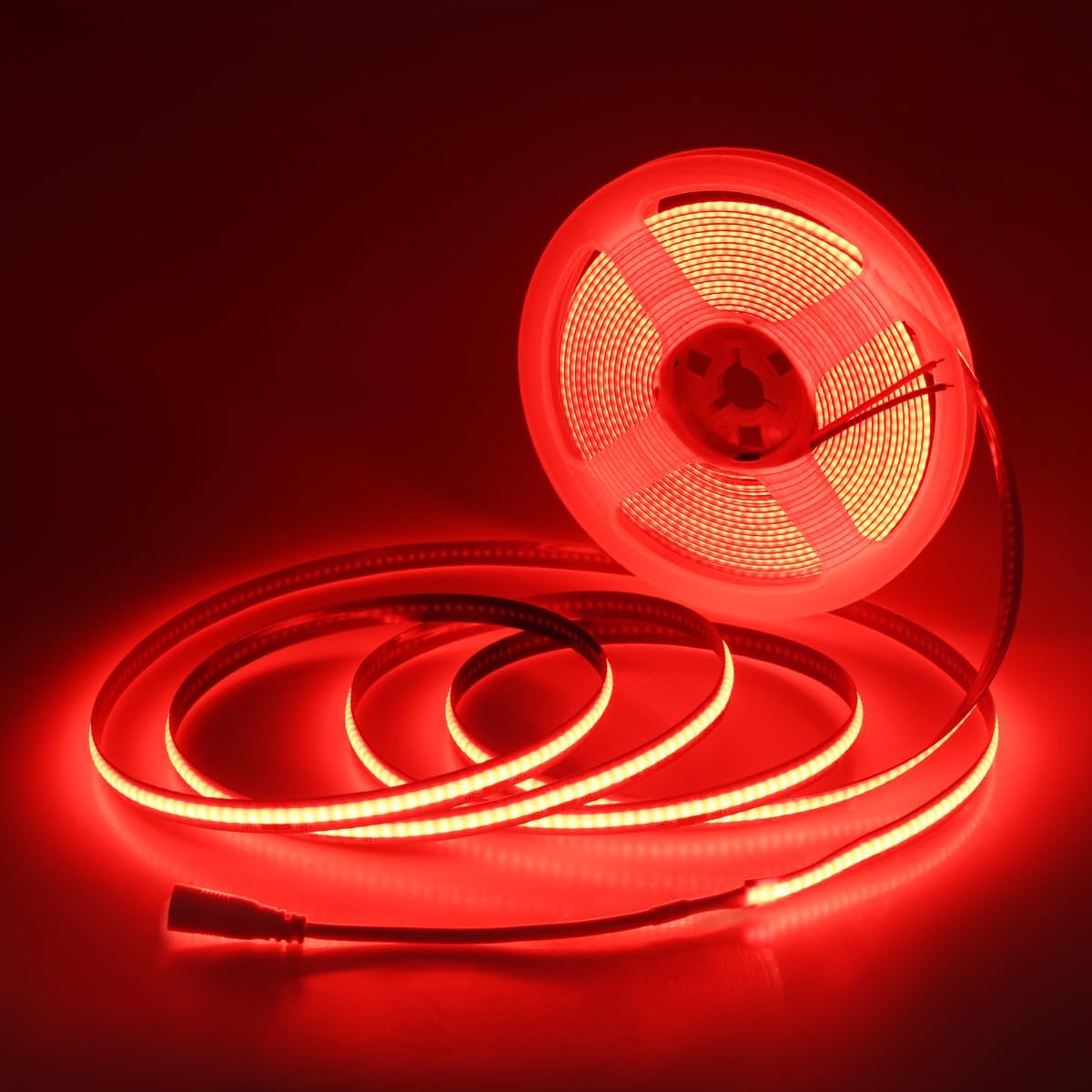 Aclorol 12V Red LED Lights for Bedroom 5M Fleixible COB LED Strip Light
