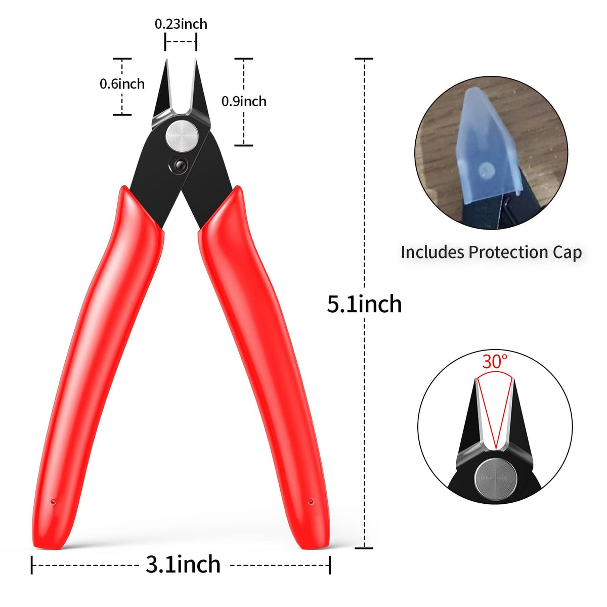 BOENFU Flush Cutter Small Wire Cutters Cable Tie Cutter 10 Pack 5 Inch Precision Wire Clippers Hobby Snips Side Cutting Pliers for Jewelry Making, Electronics, Black
