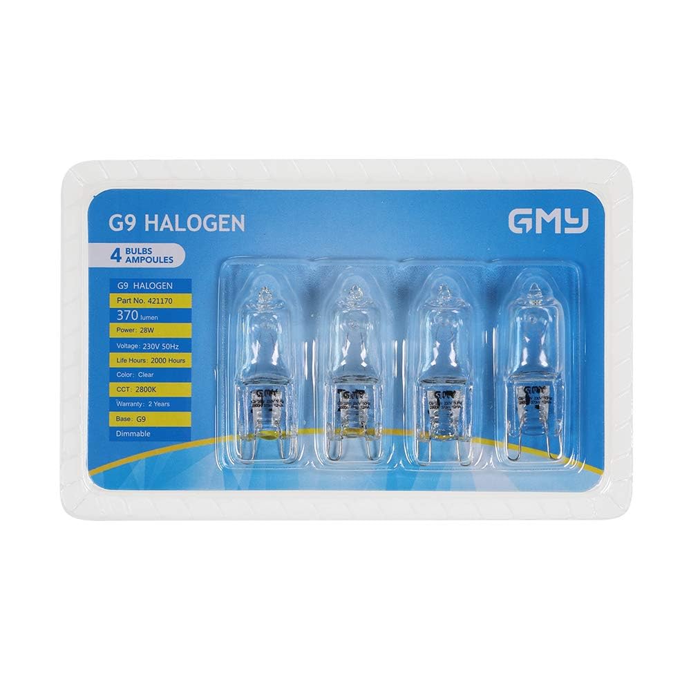 GMY G9 Halogen Bulbs 28W (29W) 230V 320Lm 2800K Warm White Dimmable Light Bulb for Ceiling Light 10 Pack