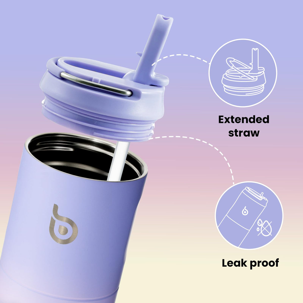 Bottle Bottle Stainless Steel Water Bottle 700ml with Straw and Lid Sports Insulated Metal Water Bottles with Handle(Black)