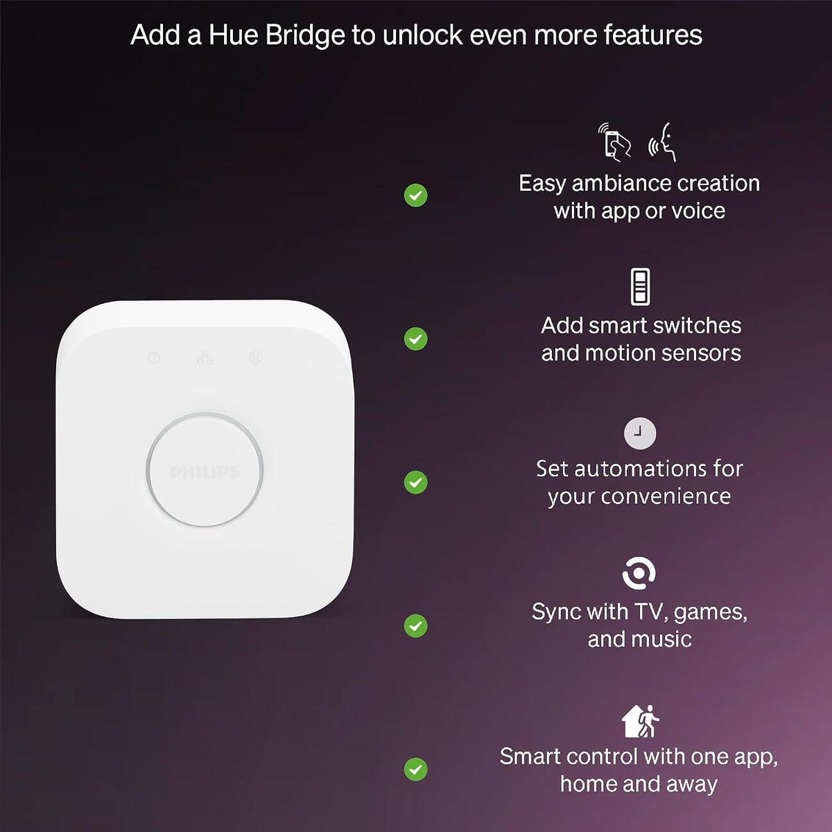 Philips Hue Essential Smart A60 LED Bulb, E27, B22 Bulb, 1 Pack