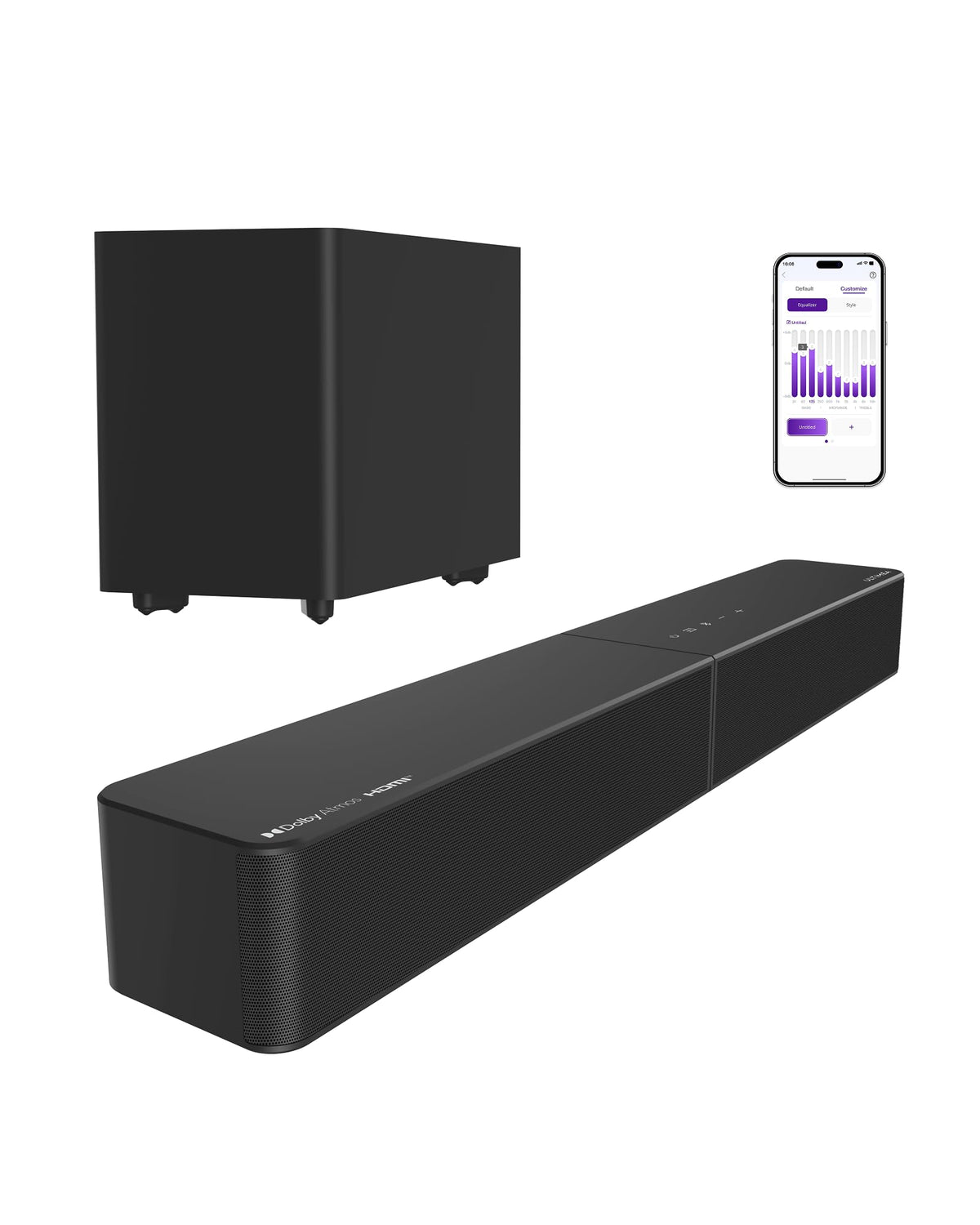 ULTIMEA 9.1ch Surround Sound System with Dolby Atmos, 2 Rear Speaker, 6.5" Wireless Subwoofer, RGB Light, App, Detachable Surround Sound System for Home Theater, Peak Power 470W, HDMI eARC, Apollo S90