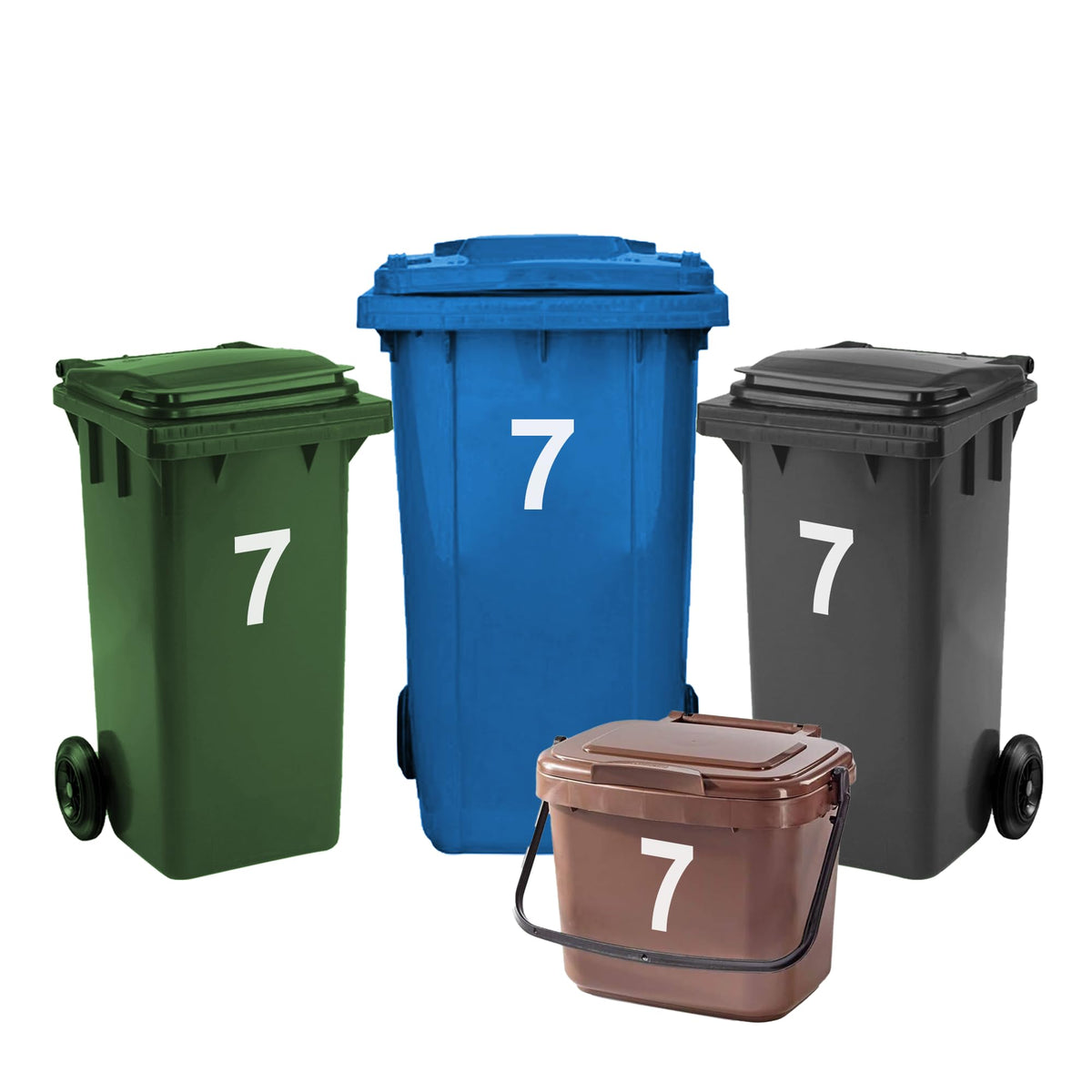 4 Pack Bin Numbers for Wheelie Bins 0-99/A-D | Large Number Stickers (17)
