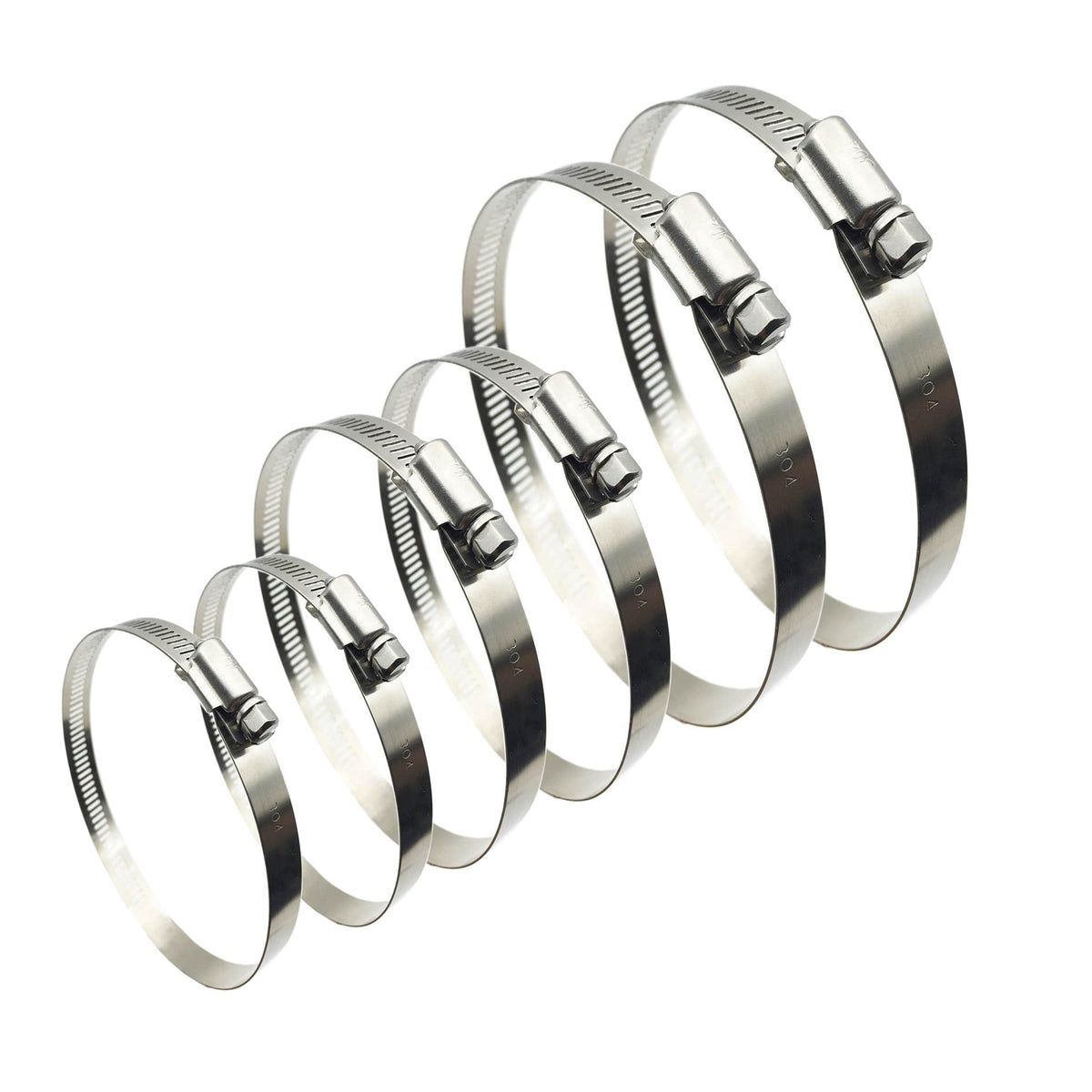 8Pcs 118-140mm Hose Clips Adjustable 304 Stainless Steel Duct Clamps