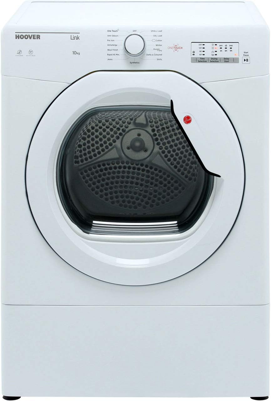 Hoover HLV10LG Freestanding Vented Tumble Dryer, Sensor Dry, 10 kg, White