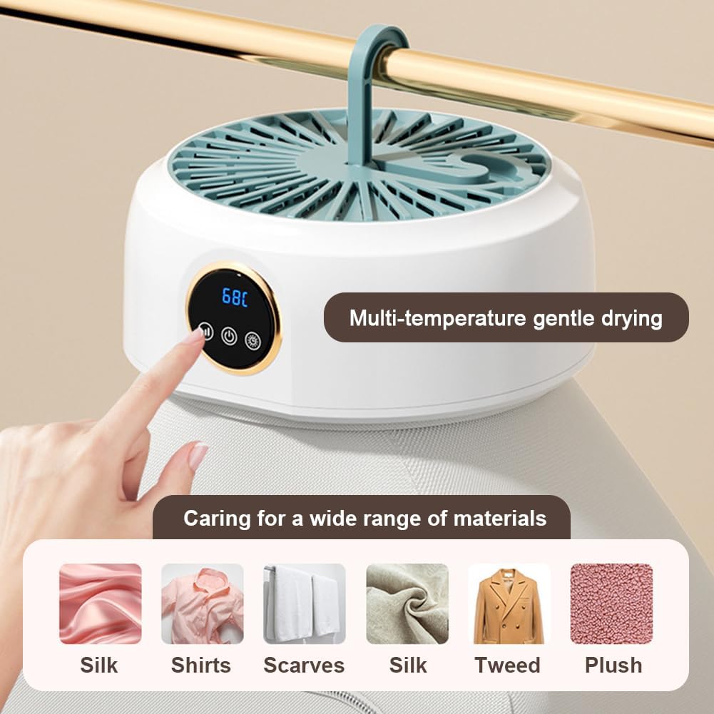 Slim Portable Clothes Dryer, Electric Portable Dryer for Travel and Indoor, Mini Compact Clothes Drying Machine, Portable Dryer Clothes with Heating, Foldable for Travel & Indoor