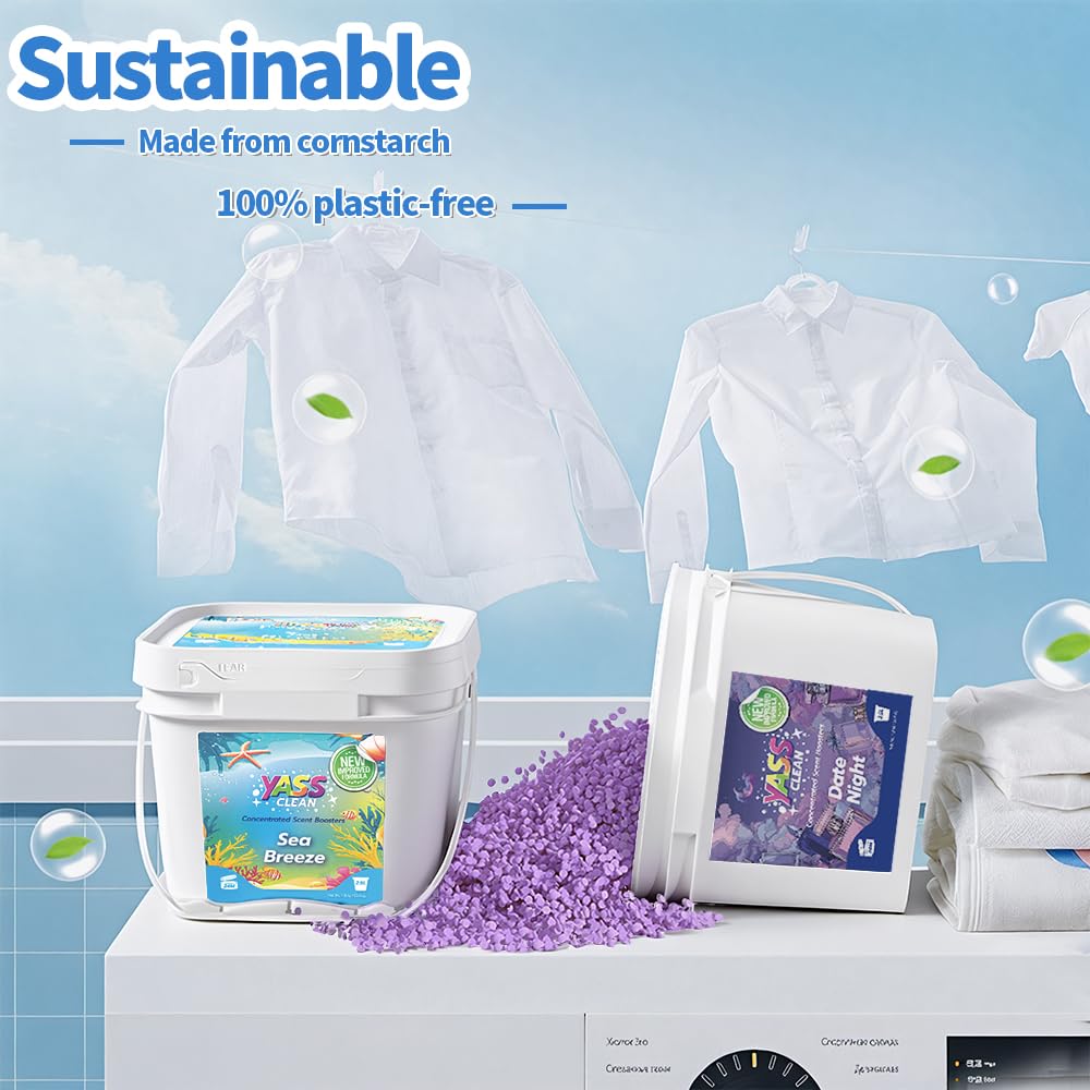 Yass Clean 2 in 1 Laundry Scent Boosters 1800g, New Upgrade In-Wash Scented Perfume Beads with Four Patented Technologies, Long-Lasting Freshness, Keeps Laundry Fresh, Cherry Blossom Fragrance