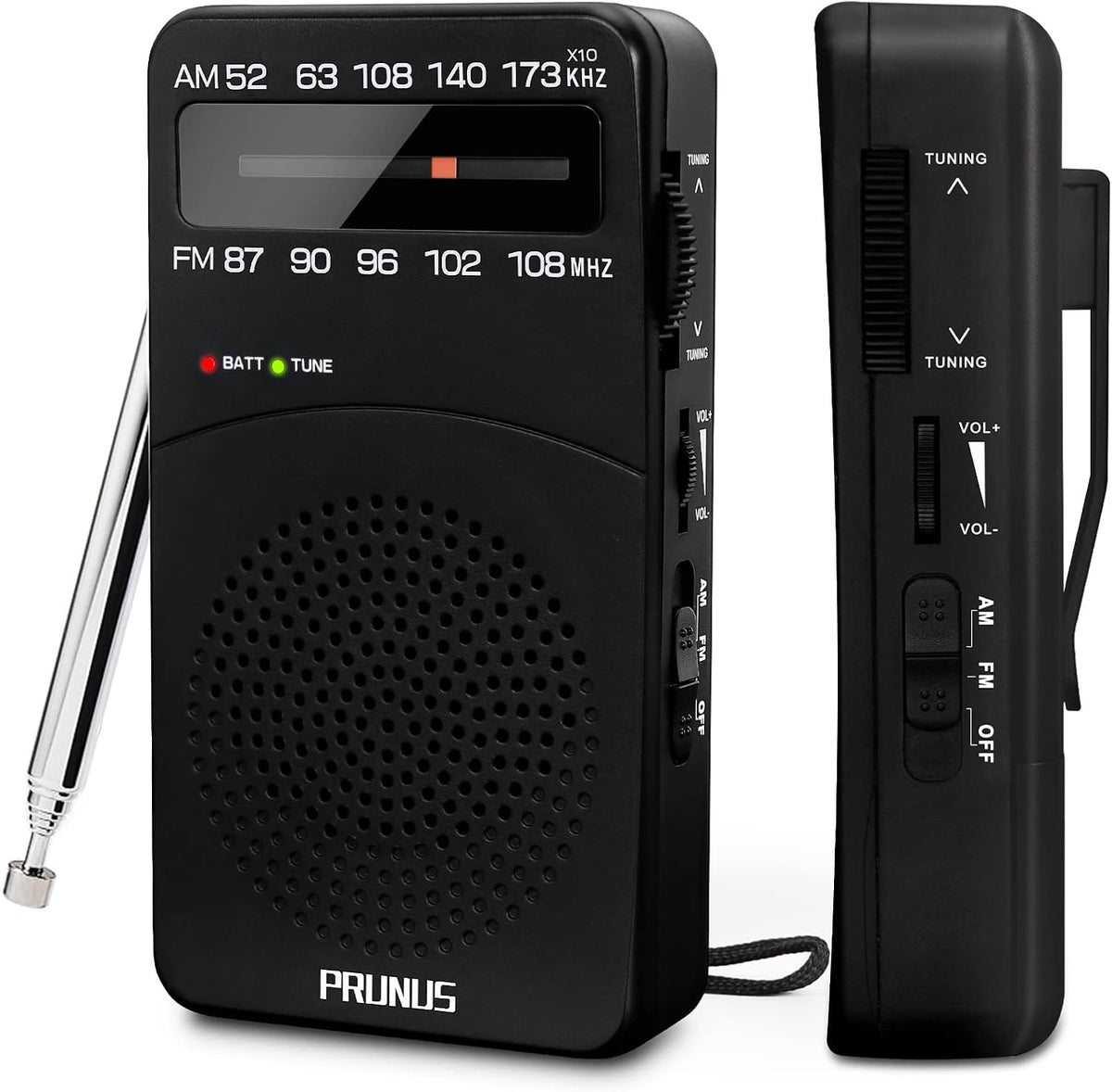 PRUNUS J-166 Portable Radio AM FM, Battery Operated Radio,Weather Radios