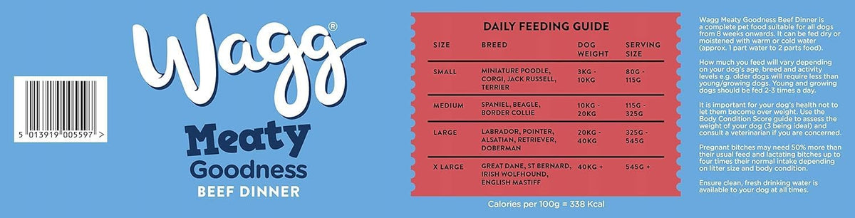 Wagg Meaty Goodness Complete Dry Adult Dog Food Beef 12kg