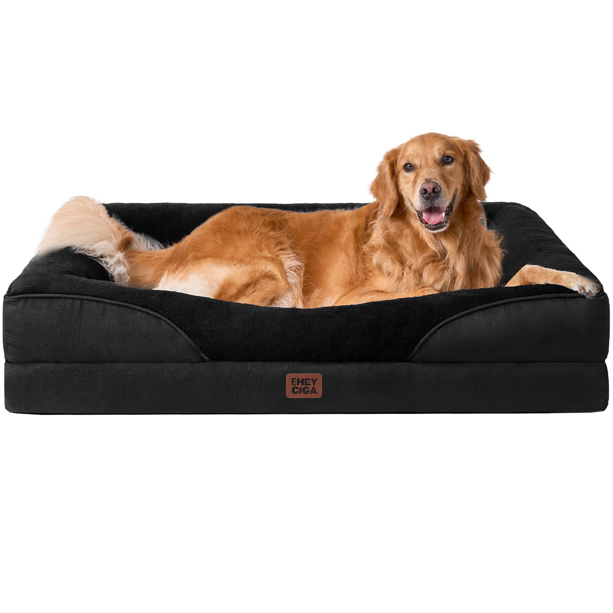 EHEYCIGA Memory Foam Orthopedic Dog Beds Large, 91x68x17cm, Dark Grey