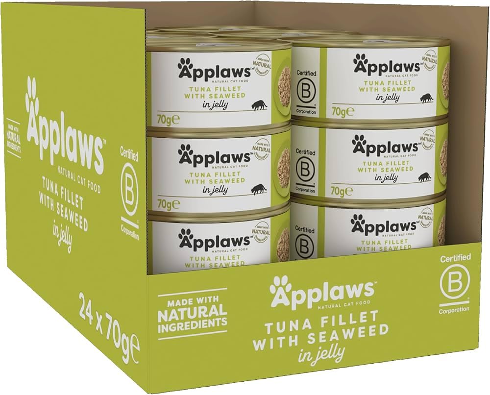 Applaws 100% Natural Wet Cat Food 24 x 70g Tuna Fillet Tins in Broth