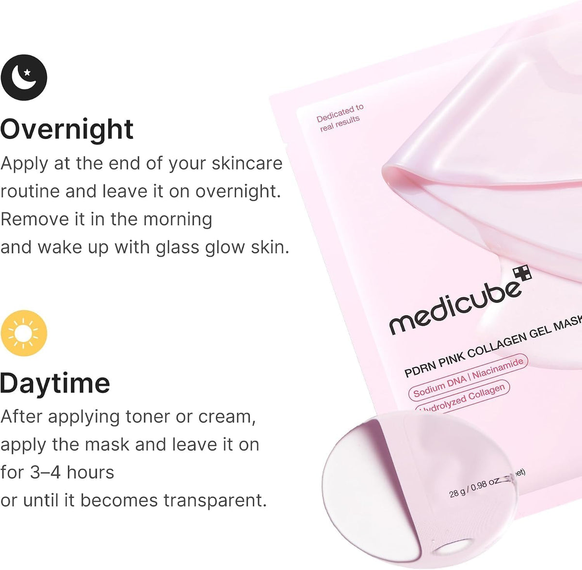 medicube Jelly Gel Mask with Salmon DNA PDRN Pink Collagen, 4EA
