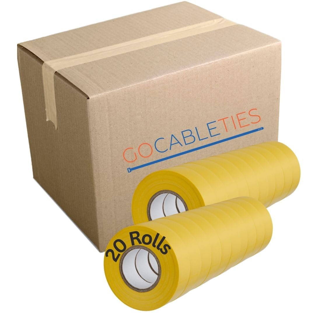 Gocableties Grey Electrical Tape, 19mm x 20m, Strong Self-Adhesive PVC Insulation Tape for Insulating, Repairing and Protecting Electrical Wires, 2 Rolls