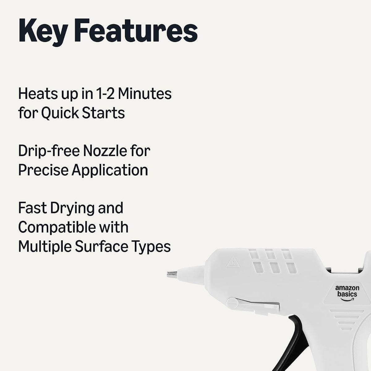 Amazon Basics Hot Glue Gun Kit with 30 Glue Sticks, 20w