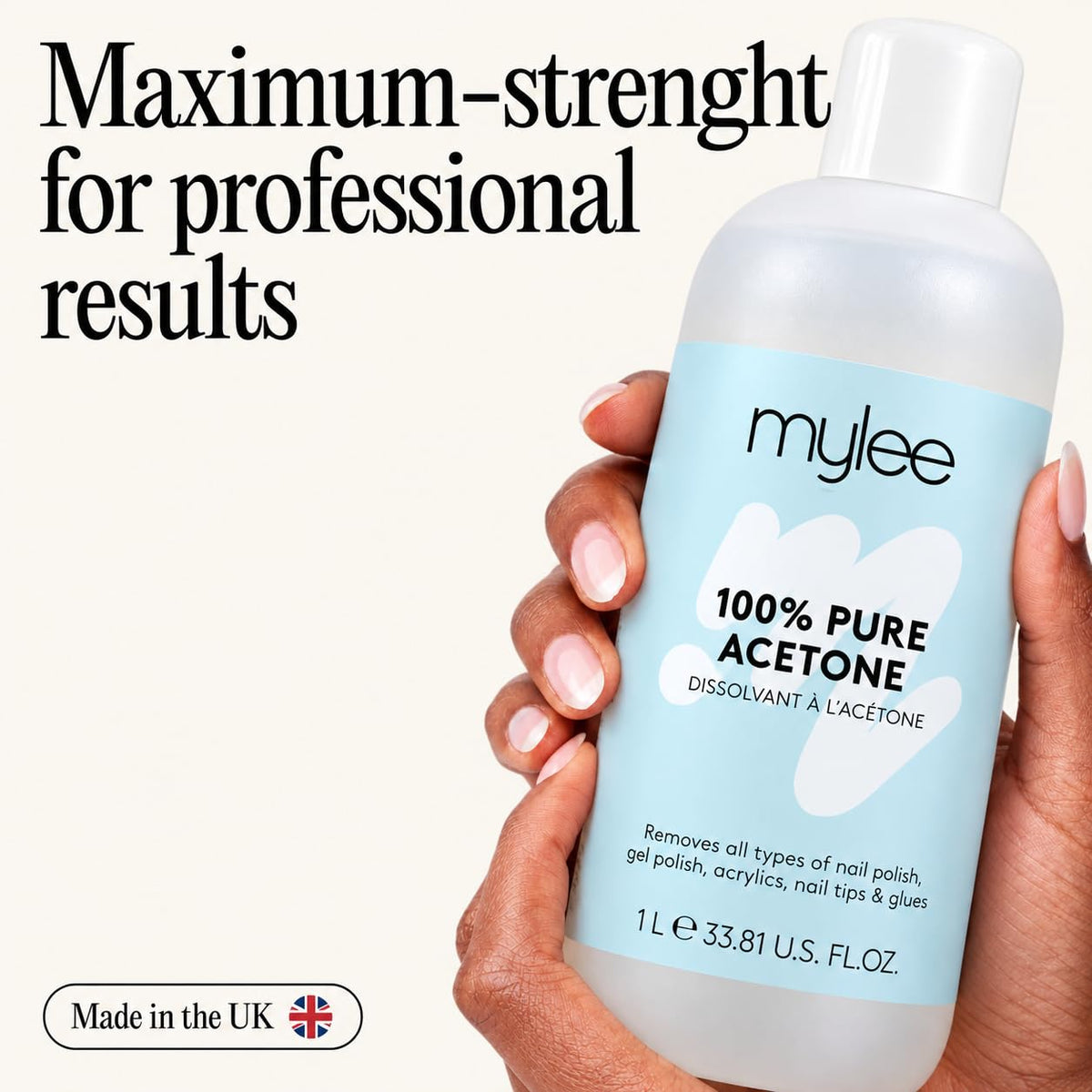 Mylee 100% Pure Acetone (300ml) - Gel Nail Polish Remover