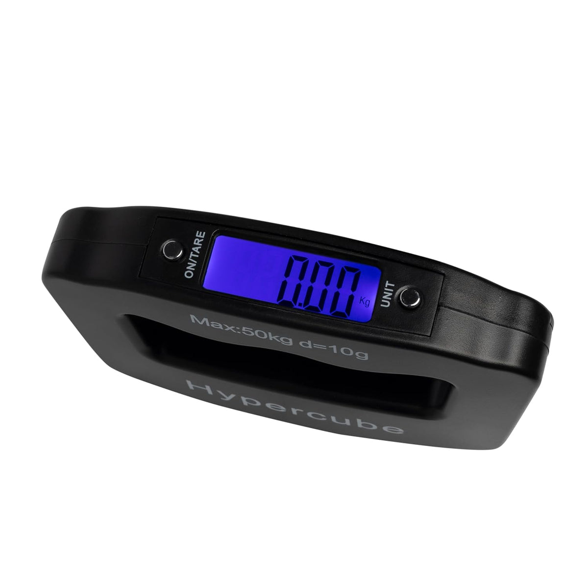 Hypercube Luggage Scale Portable Digital Weight Scale for Travel Suitcase Weigher with Tare Function 110 Lb/ 50Kg Capacity Black