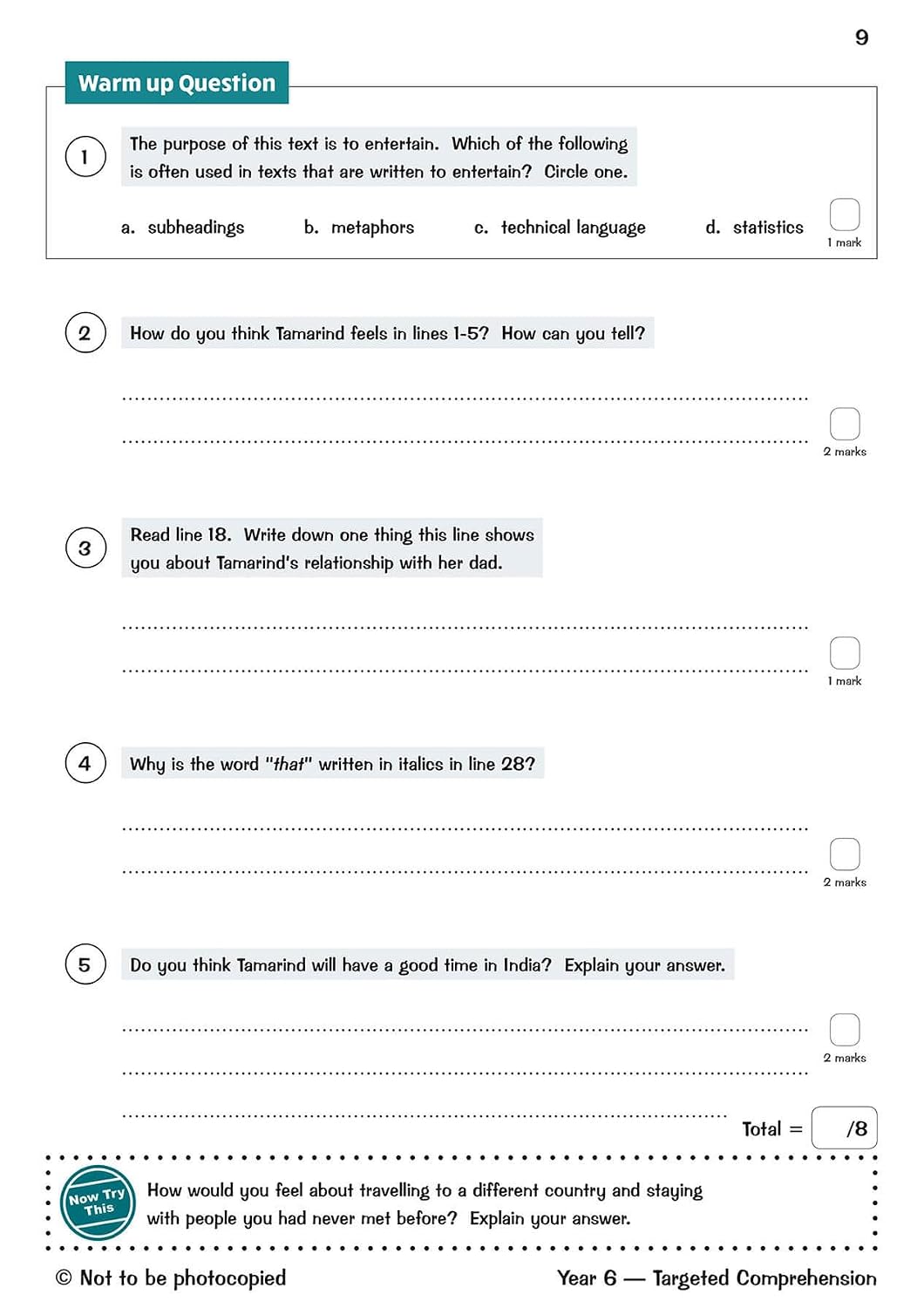 KS2 English Year 6 Reading Comprehension Targeted Question Book - Book 1 (with Answers): great for SATS practice (CGP Year 6 English)