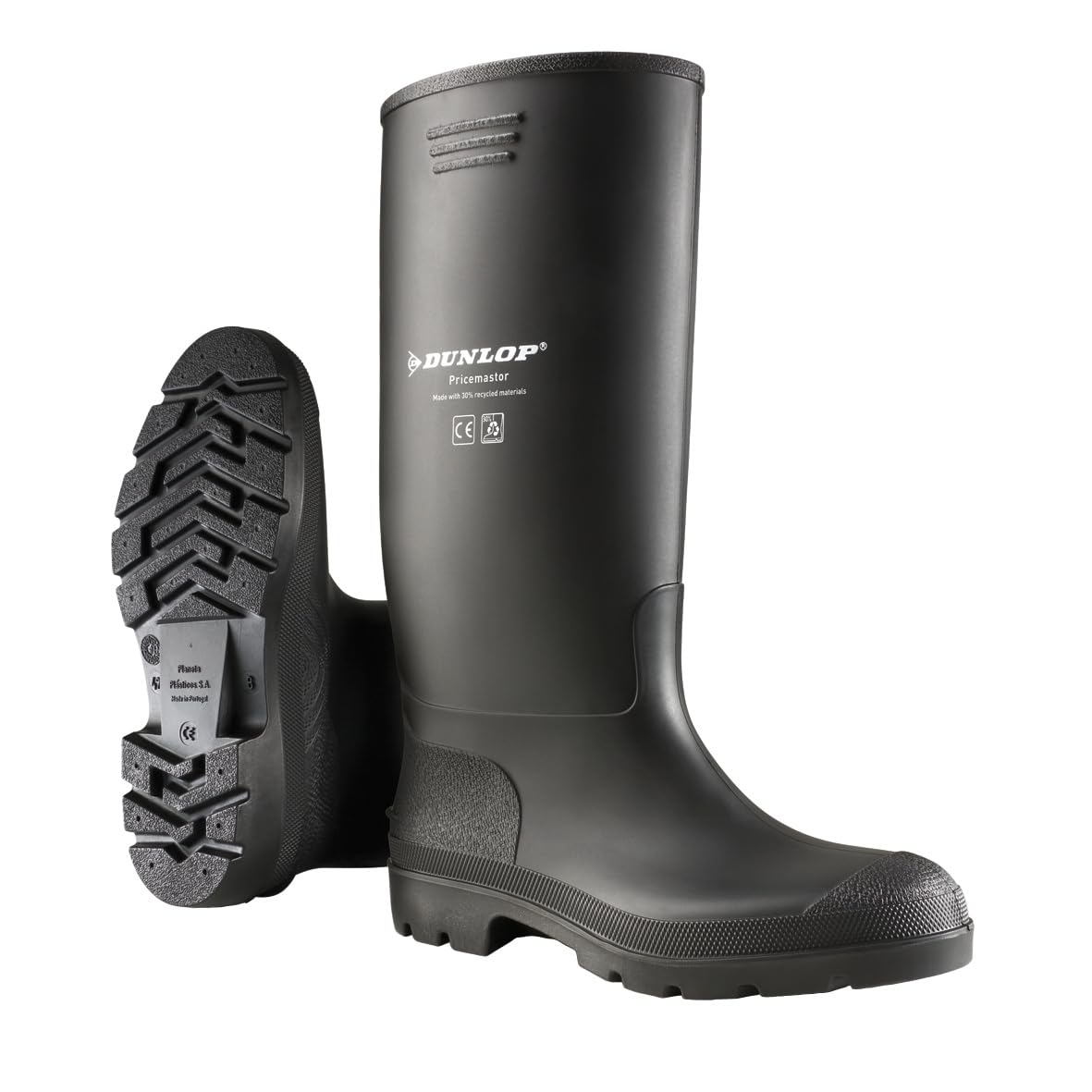 DUNLOP Pricemastor – Classic Waterproof Wellies for Men and Women – Lightweight and CE Certified – Durable PVC Wellies for Work & Leisure – Black – UK Sizes 2.5 to 13