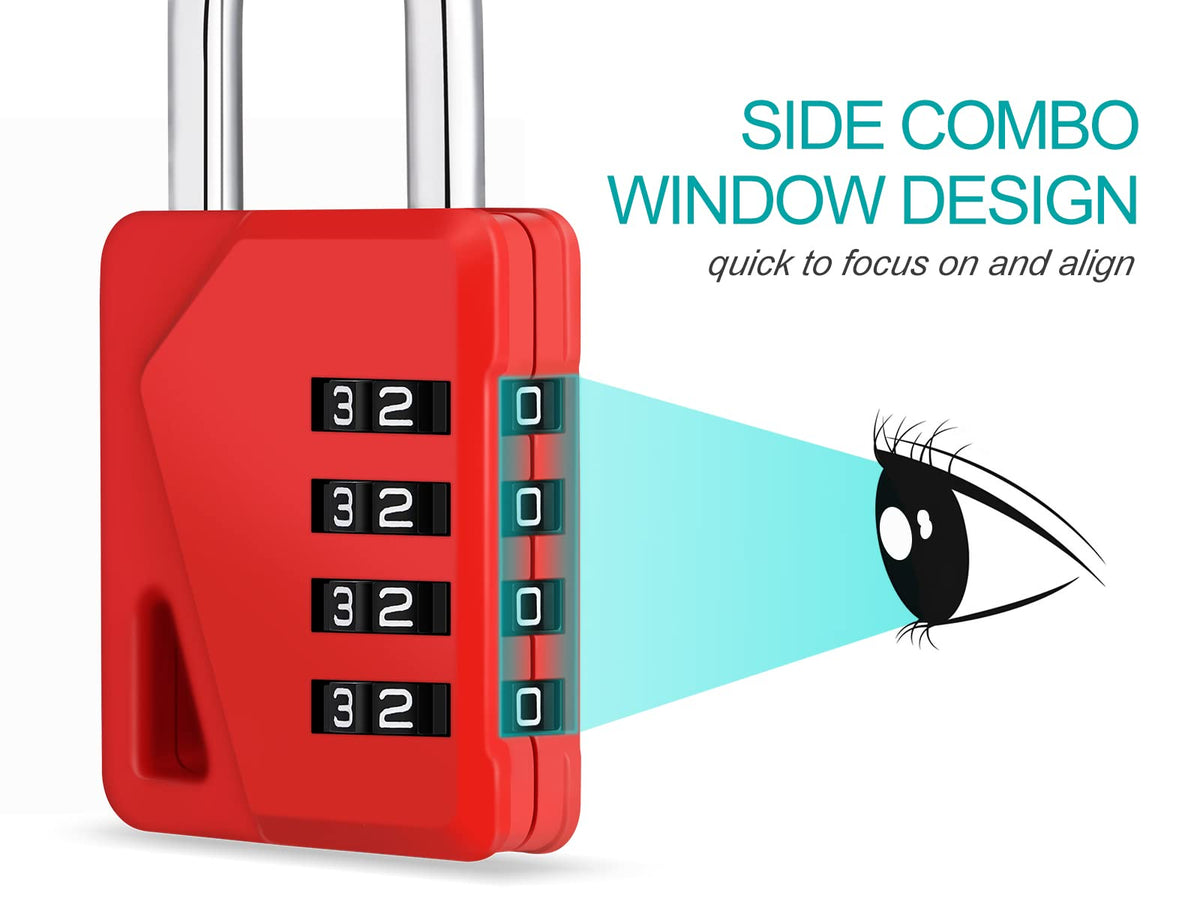 ZHEGE Combination Padlock, 4 Digit Coded Padlock (Sky Blue)