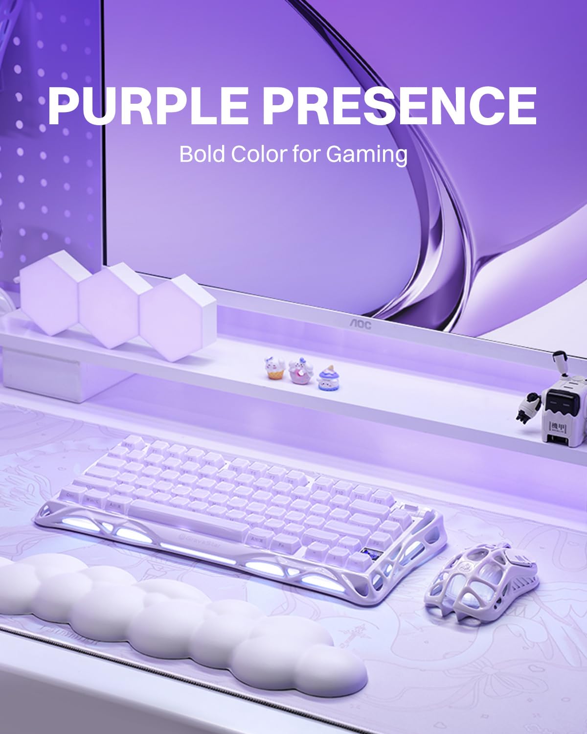 GravaStar Mercury K1 Mechanical Keyboard with Aluminium Frame, 75% Wireless Gaming Keyboard, Hot Swap Custom Keyboard with Button, Gasket, RGB Tri-Mode Keyboard, PBT Keycaps, 8000 mAh White