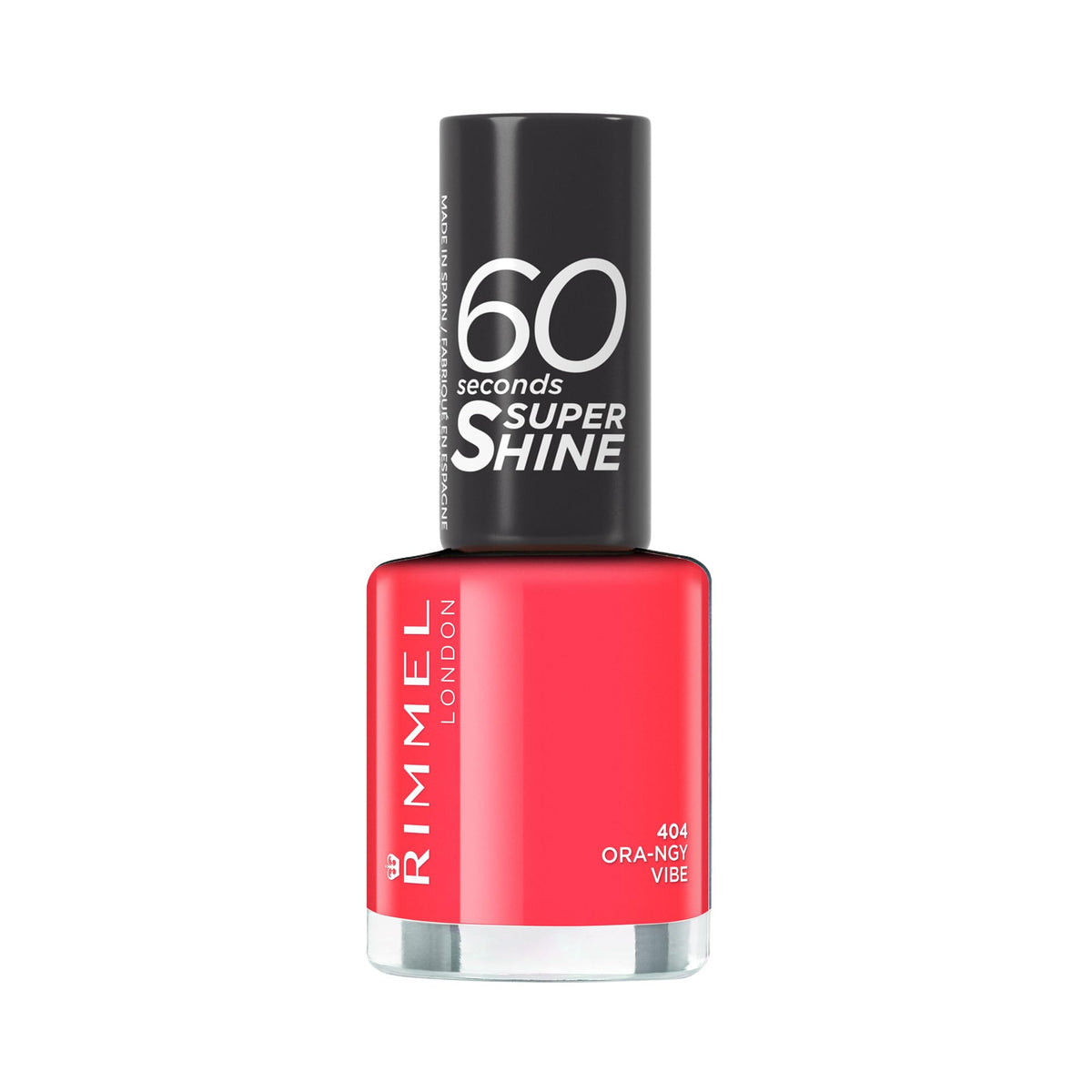 Rimmel 60 Seconds Super Shine Nail Polish, 740 Clear, Quick-Dry Nail Polish, Ultra-Shiny Finish, Easy to Apply, Vibrant Colour, Long-Wearing, Improved Formula, Vegan, 8ml